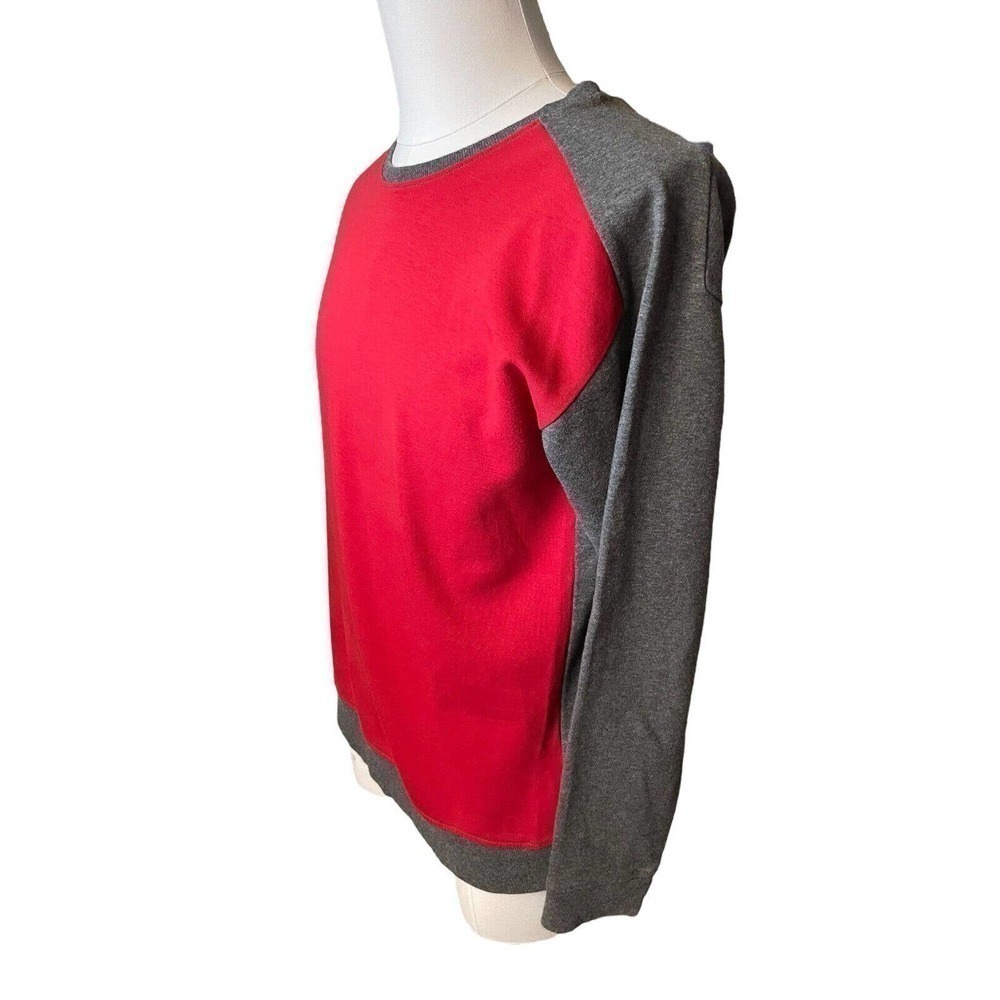COS Men’s Colorblock Sweatshirt Red Gray Pullover Size Medium - Picture 2 of 9
